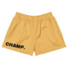 CHAMP Golden Athletic Shorts feature an elastic waistband for maximum comfort and style during any workout. The bold “CHAMP.” print in black on the lower left leg makes these athletic shorts a standout choice. CHAMP Golden Athletic Shorts feature an elastic waistband for maximum comfort and style during any workout. The bold “CHAMP.” print in black on the lower left leg makes these athletic shorts a standout choice.