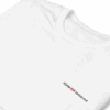 The ADAM XXX tantoe oud White Short-Sleeve T-shirt features small black text and bold red XXX near the bottom. Displayed flat on a black background. The ADAM XXX tantoe oud White Short-Sleeve T-shirt features small black text and bold red XXX near the bottom. Displayed flat on a black background.